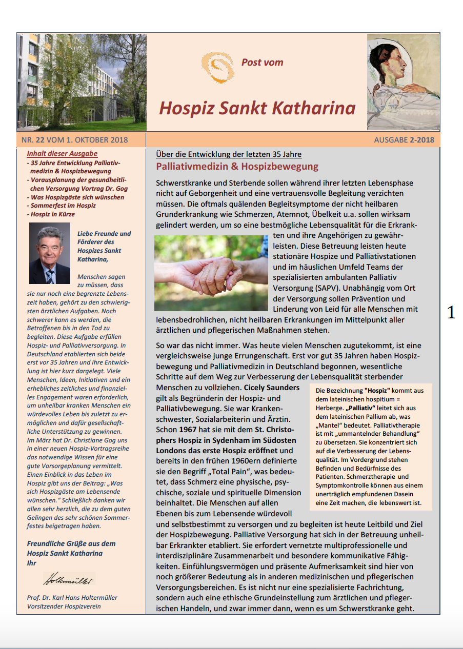 Hospiz Sankt Katharina - Hospiz-Newsletter